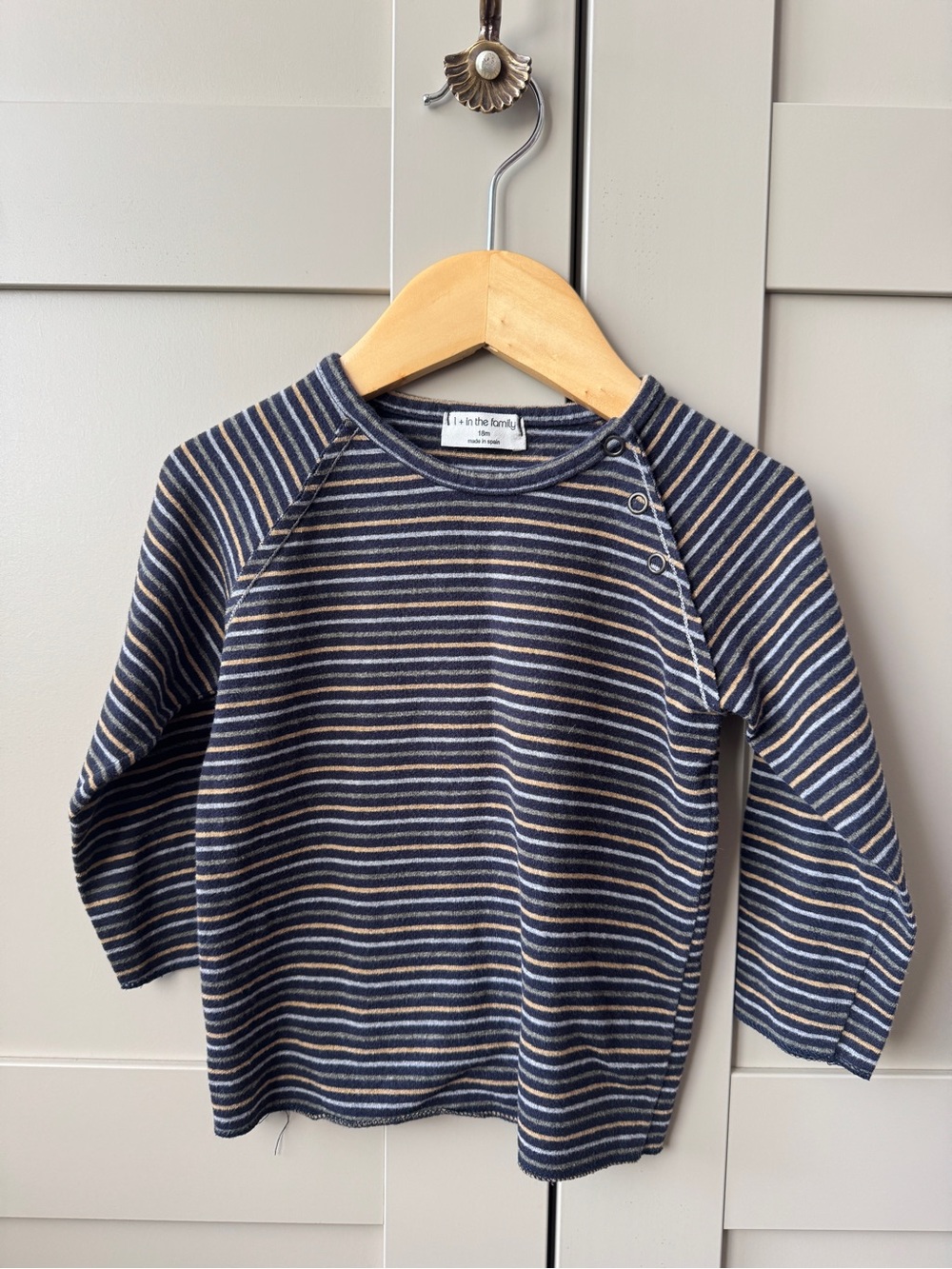 1+ in The Family ‘BITOR’ Kids Navy & Cream Striped Toddler Boys Long-Sleeve Top